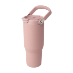 Recycelter Edelstahlbecher mit Multifunktionsdeckel 900 ml farbe pastellrose dritte Vorderansicht