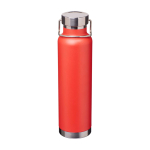 Doppelwandige recycelte Edelstahlflasche mit Schraubdeckel 650 ml farbe rot