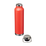 Doppelwandige recycelte Edelstahlflasche mit Schraubdeckel 650 ml farbe rot zweite Ansicht