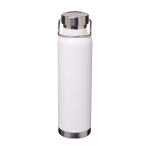 Doppelwandige recycelte Edelstahlflasche mit Schraubdeckel 650 ml farbe weiß