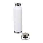 Doppelwandige recycelte Edelstahlflasche mit Schraubdeckel 650 ml farbe weiß zweite Ansicht