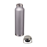 Doppelwandige recycelte Edelstahlflasche mit Schraubdeckel 650 ml farbe grau zweite Ansicht