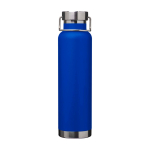 Doppelwandige recycelte Edelstahlflasche mit Schraubdeckel 650 ml farbe köngisblau zweite Vorderansicht