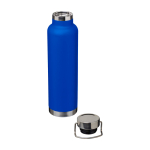 Doppelwandige recycelte Edelstahlflasche mit Schraubdeckel 650 ml farbe köngisblau zweite Ansicht