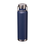 Doppelwandige recycelte Edelstahlflasche mit Schraubdeckel 650 ml farbe marineblau