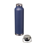 Doppelwandige recycelte Edelstahlflasche mit Schraubdeckel 650 ml farbe marineblau zweite Ansicht