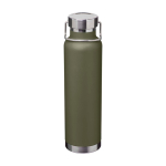 Doppelwandige recycelte Edelstahlflasche mit Schraubdeckel 650 ml farbe dunkelgrün