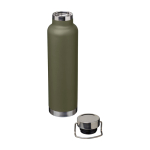 Doppelwandige recycelte Edelstahlflasche mit Schraubdeckel 650 ml farbe dunkelgrün zweite Ansicht