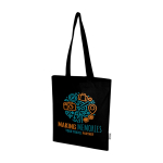 Einkaufstasche aus recycelter Baumwolle und RPET 7 L 140 g/m² farbe schwarz Ansicht mit Siebdruck