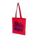 Einkaufstasche aus recycelter Baumwolle und RPET 7 L 140 g/m² farbe rot Ansicht mit Siebdruck