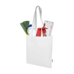 Einkaufstasche aus recycelter Baumwolle und RPET 7 L 140 g/m² farbe weiß zweite Ansicht