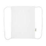 Turnbeutel aus recycelter Baumwolle und RPET 5 L 140 g/m² farbe weiß dritte Vorderansicht