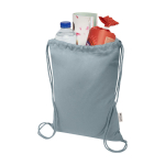 Turnbeutel aus recycelter Baumwolle und RPET 5 L 140 g/m² farbe grau zweite Ansicht