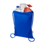 Turnbeutel aus recycelter Baumwolle und RPET 5 L 140 g/m² farbe köngisblau zweite Ansicht