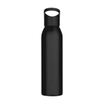 Einwandige recycelte Edelstahlflasche 650 ml farbe schwarz zweite Vorderansicht