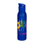 Einwandige recycelte Edelstahlflasche 650 ml farbe blau