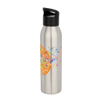 Einwandige recycelte Edelstahlflasche 650 ml farbe hellgrau