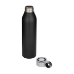 Recycelte Edelstahlflasche mit Rundgriff 650 ml farbe schwarz zweite Ansicht