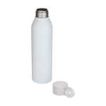 Recycelte Edelstahlflasche mit Rundgriff 650 ml farbe weiß zweite Ansicht