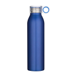 Recycelte Edelstahlflasche mit Rundgriff 650 ml farbe köngisblau zweite Vorderansicht