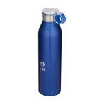 Recycelte Edelstahlflasche mit Rundgriff 650 ml farbe köngisblau
