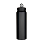 Einwandige recycelte Edelstahlflasche 800 ml farbe schwarz zweite Vorderansicht