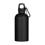 Einwandige matte recycelte Edelstahlflasche 400 ml farbe schwarz zweite Vorderansicht