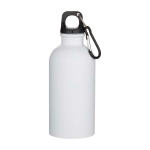 Einwandige matte recycelte Edelstahlflasche 400 ml farbe weiß zweite Vorderansicht