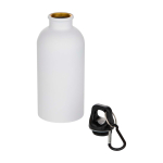 Einwandige matte recycelte Edelstahlflasche 400 ml farbe weiß zweite Ansicht
