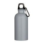 Einwandige matte recycelte Edelstahlflasche 400 ml farbe grau zweite Vorderansicht