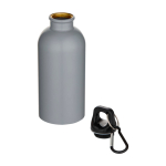 Einwandige matte recycelte Edelstahlflasche 400 ml farbe grau zweite Ansicht