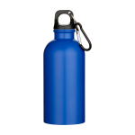 Einwandige matte recycelte Edelstahlflasche 400 ml farbe köngisblau zweite Vorderansicht