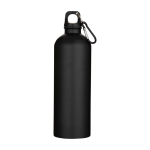 Matte recycelte Edelstahlflasche mit Karabiner 750 ml farbe schwarz zweite Vorderansicht
