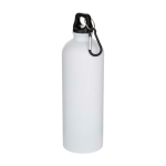 Matte recycelte Edelstahlflasche mit Karabiner 750 ml farbe weiß