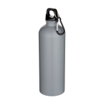 Matte recycelte Edelstahlflasche mit Karabiner 750 ml farbe grau
