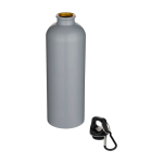 Matte recycelte Edelstahlflasche mit Karabiner 750 ml farbe grau zweite Ansicht