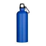 Matte recycelte Edelstahlflasche mit Karabiner 750 ml farbe köngisblau zweite Vorderansicht