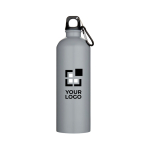 Matte recycelte Edelstahlflasche mit Karabiner 750 ml Ansicht mit Druckbereich