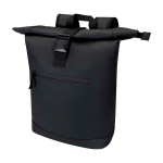 Wasserabweisender Rolltop-Rucksack aus Kunstleder für Laptop 15” farbe schwarz