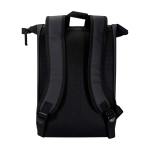 Wasserabweisender Rolltop-Rucksack aus Kunstleder für Laptop 15” farbe schwarz zweite Rückansicht