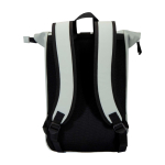 Wasserabweisender Rolltop-Rucksack aus Kunstleder für Laptop 15” farbe grau zweite Rückansicht