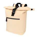 Wasserabweisender Rolltop-Rucksack aus Kunstleder für Laptop 15” farbe elfenbeinfarben