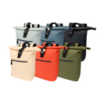 Wasserabweisender Rolltop-Rucksack aus Kunstleder für Laptop 15” farbe elfenbeinfarben zweite Ansicht in verschiedenen Farben