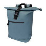 Wasserabweisender Rolltop-Rucksack aus Kunstleder für Laptop 15” farbe cyan-blau