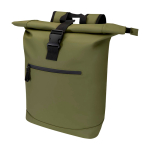 Wasserabweisender Rolltop-Rucksack aus Kunstleder für Laptop 15” farbe dunkelgrün
