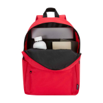 Nachhaltiger, wasserabweisender Urban-Rucksack 16 L für Laptop 14” farbe rot zweite Ansicht