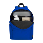 Nachhaltiger, wasserabweisender Urban-Rucksack 16 L für Laptop 14” farbe köngisblau zweite Ansicht