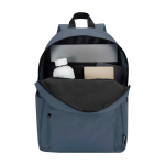 Nachhaltiger, wasserabweisender Urban-Rucksack 16 L für Laptop 14” farbe cyan-blau zweite Ansicht