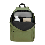 Nachhaltiger, wasserabweisender Urban-Rucksack 16 L für Laptop 14” farbe olivgrün zweite Ansicht