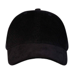 Klassische 6-Panel-Cap aus recyceltem Cord 280 g/m² farbe schwarz zweite Vorderansicht